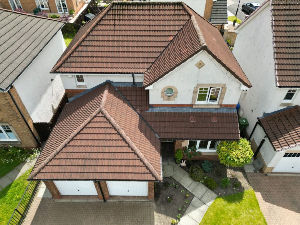 Aerial shot of Menstrie house 2